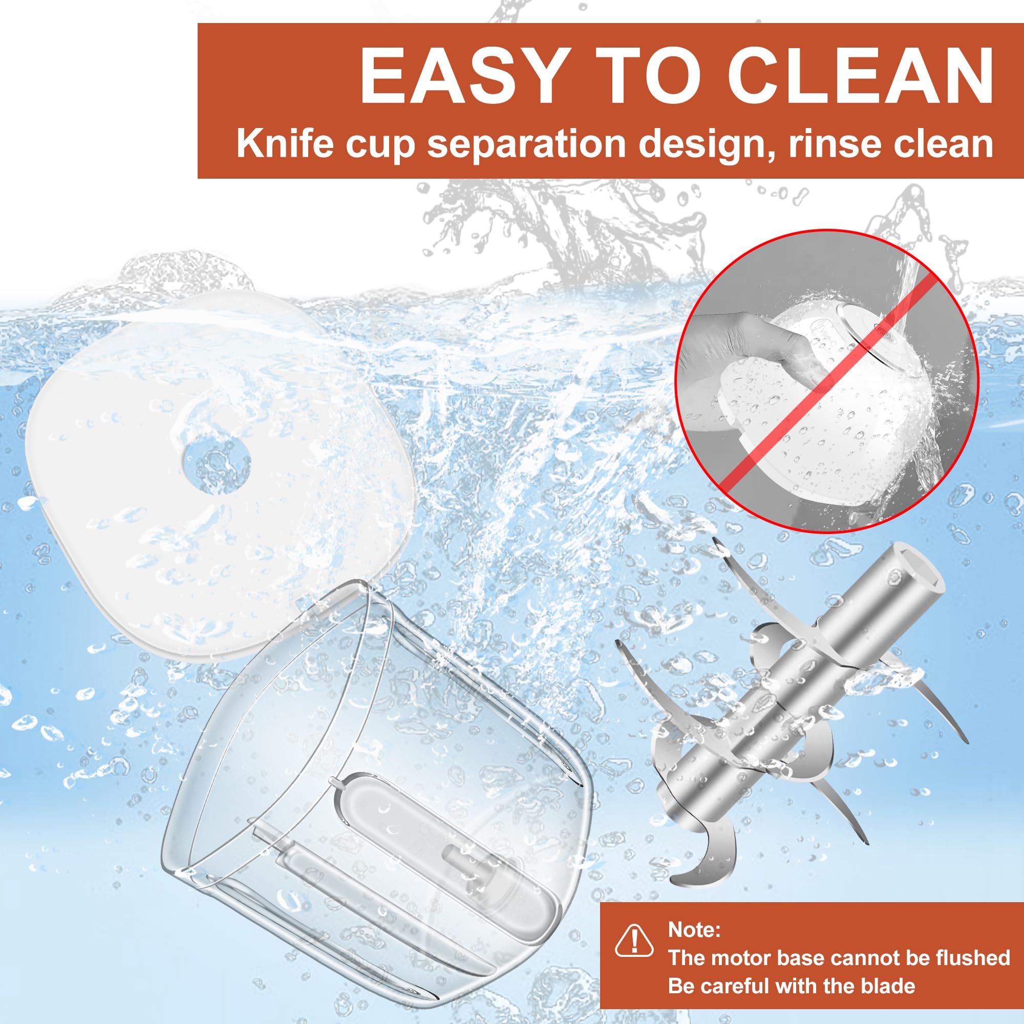 450ML (1.8 Cup) Electric Garlic Chopper, Mini Portable Food Processor