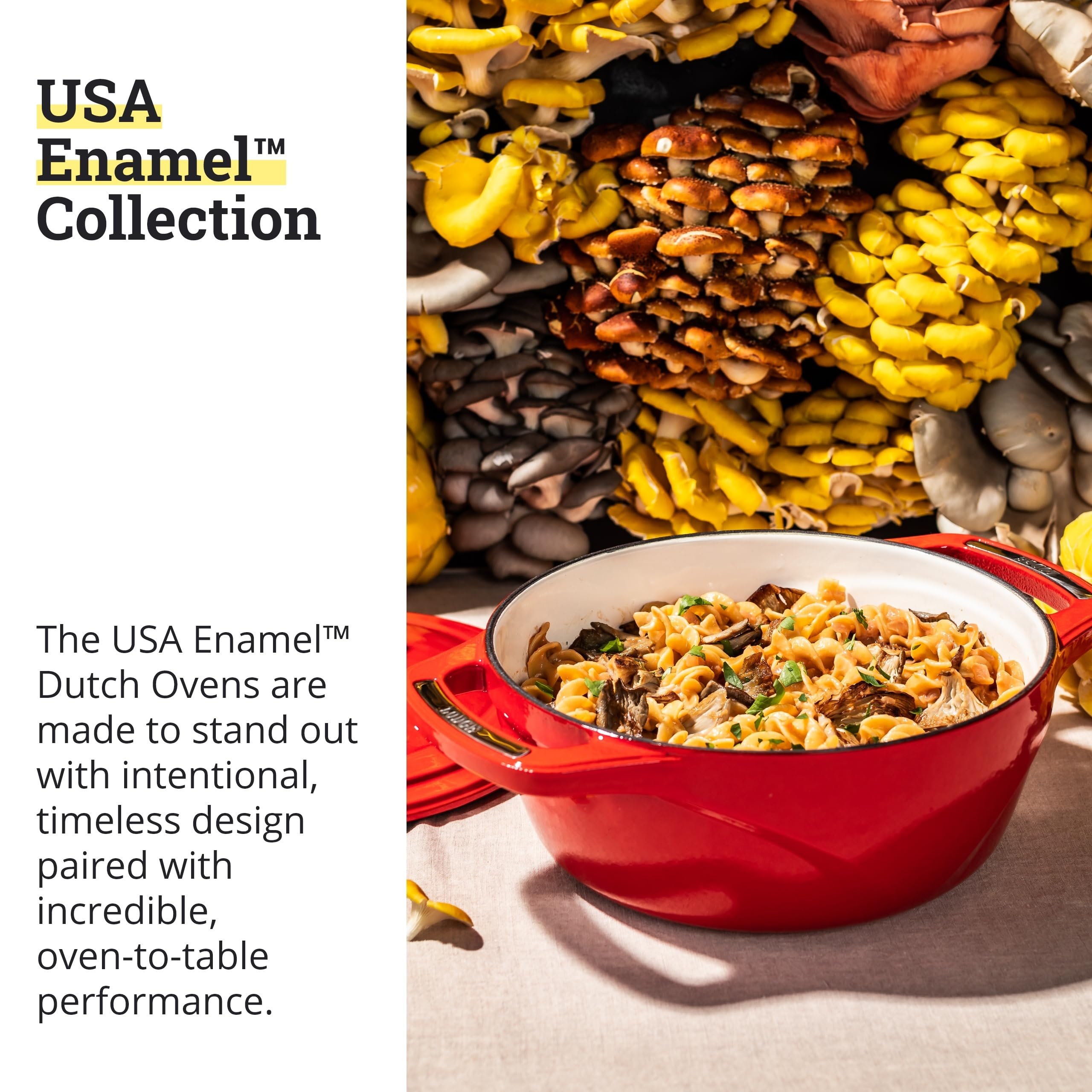 Lodge USA Enamel 4.5 Qt Enameled Cast Iron Dutch Oven - Cast Iron Cookware - Dutch Oven Pot with Lid - Cherry On Top Color - 4.5 Qt Capacity