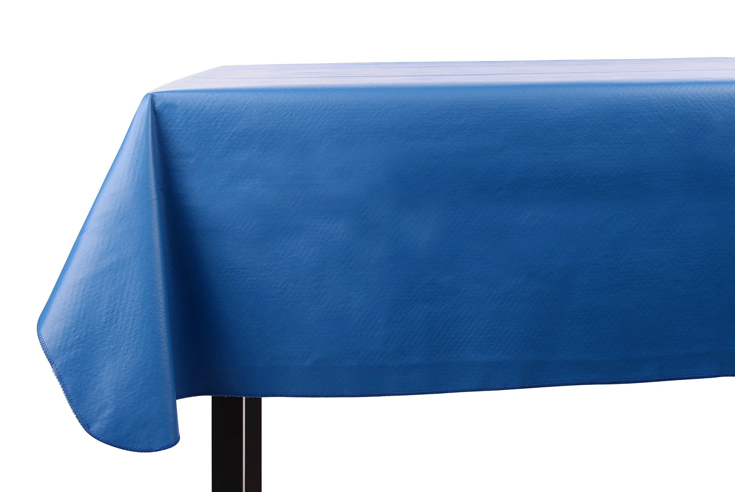 Yourtablecloth Heavy Duty Vinyl Rectangle or Square Tablecloth – 6 Gauge Heavy Duty Tablecloth – Flannel Backed – Wipeable Tablecloth with Vivid Colors & Many Sizes 52 x 120 Royal Blue