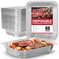 Aluminum Pans Half Size 9x13, 60 Pack, Disposable Foil Pans