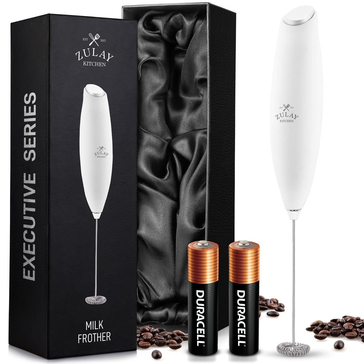 Zulay Powerful Milk Frother for Coffee with Upgraded Titanium Motor - Handheld Electric Whisk, Milk Foamer, Mini Mixer & Coffee Blender for Frappe, Latte, Matcha, No Stand - Pristine Teal