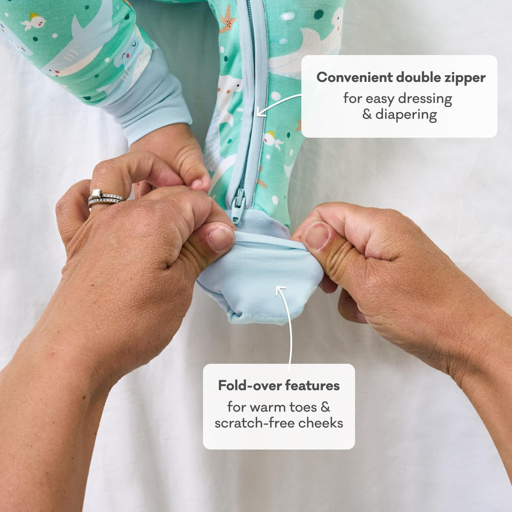 Little Sleepies Baby Pajamas, Shark Soiree, 6-12M