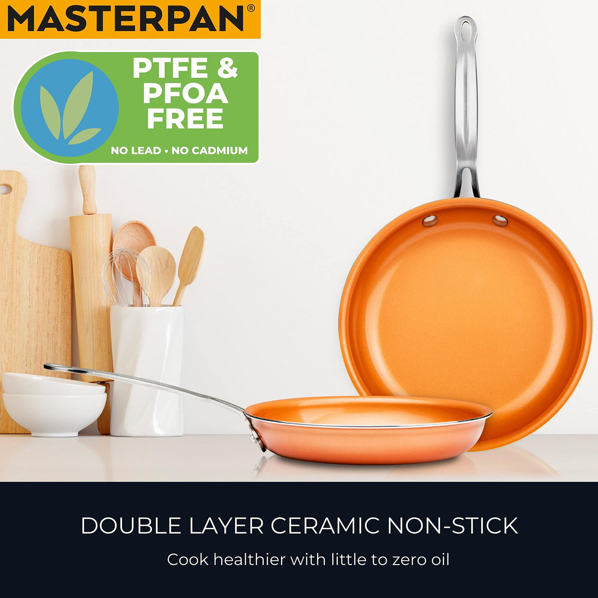 MasterPan Copper tone 10-inch Ceramic Non-stick Fry pan