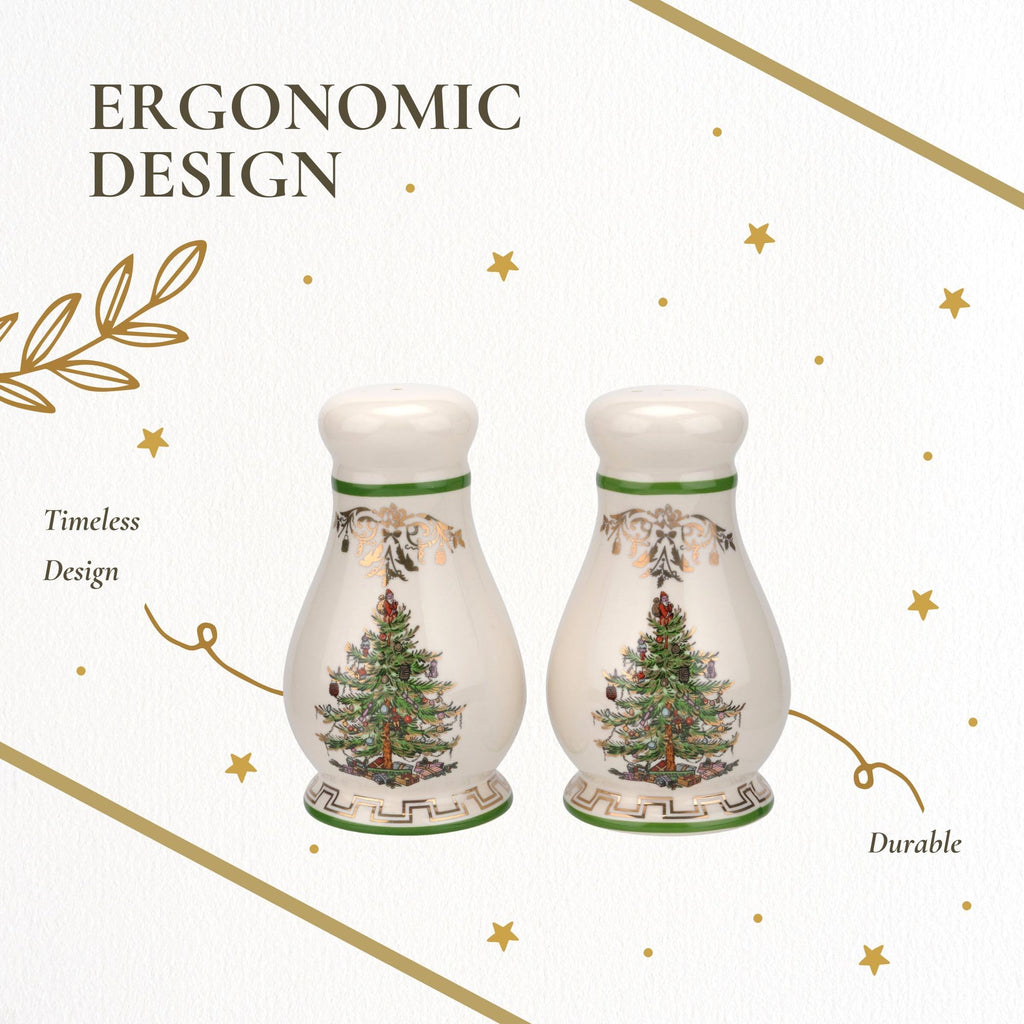 Spode Christmas Tree Gold Salt & Pepper Set – Gold, Set of 2