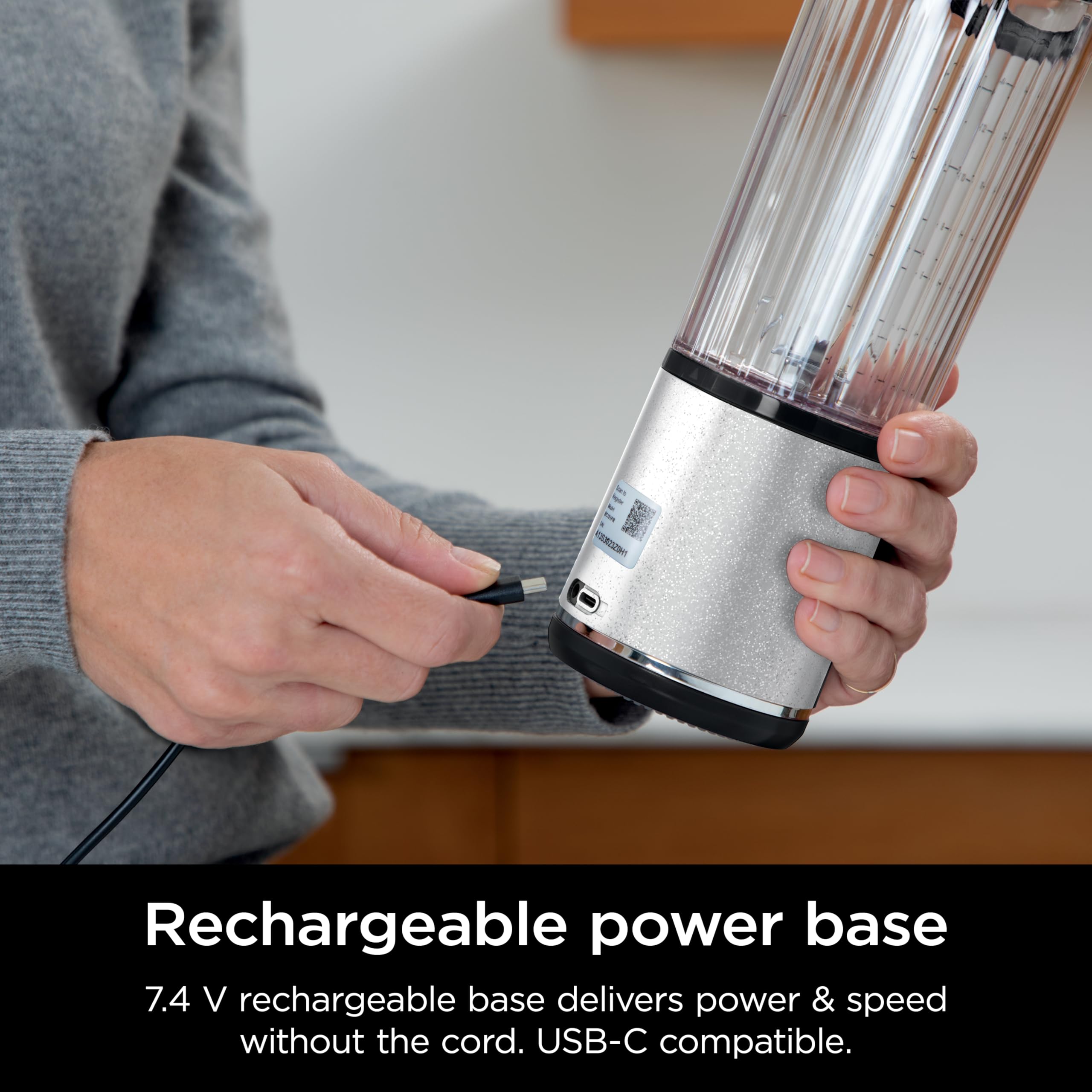 Ninja Blast Portable Blender, Cordless,18oz Vessel, White Glitter, BC152GL