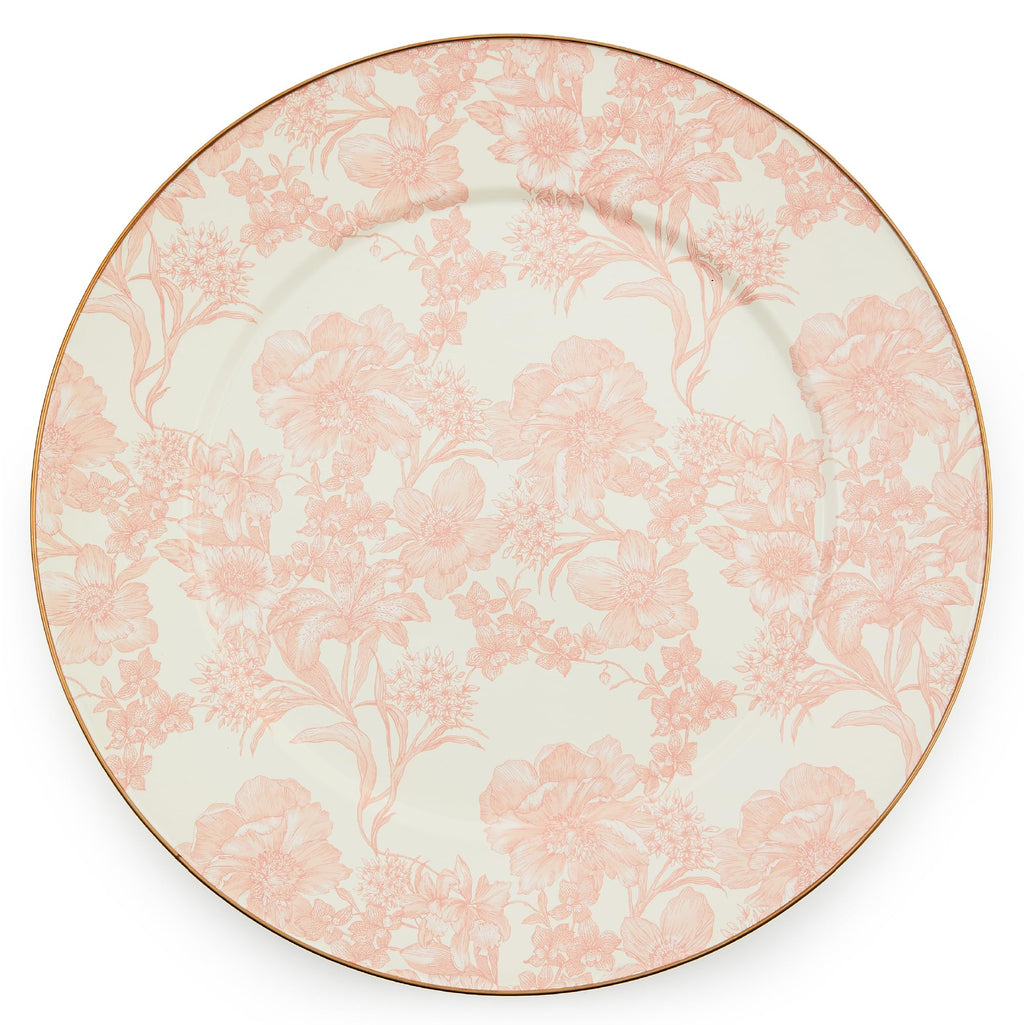 MACKENZIE-CHILDS Enamel Serving Platter, Decorative Serving Platter for Food, 16 Inches, Rosy English Garden