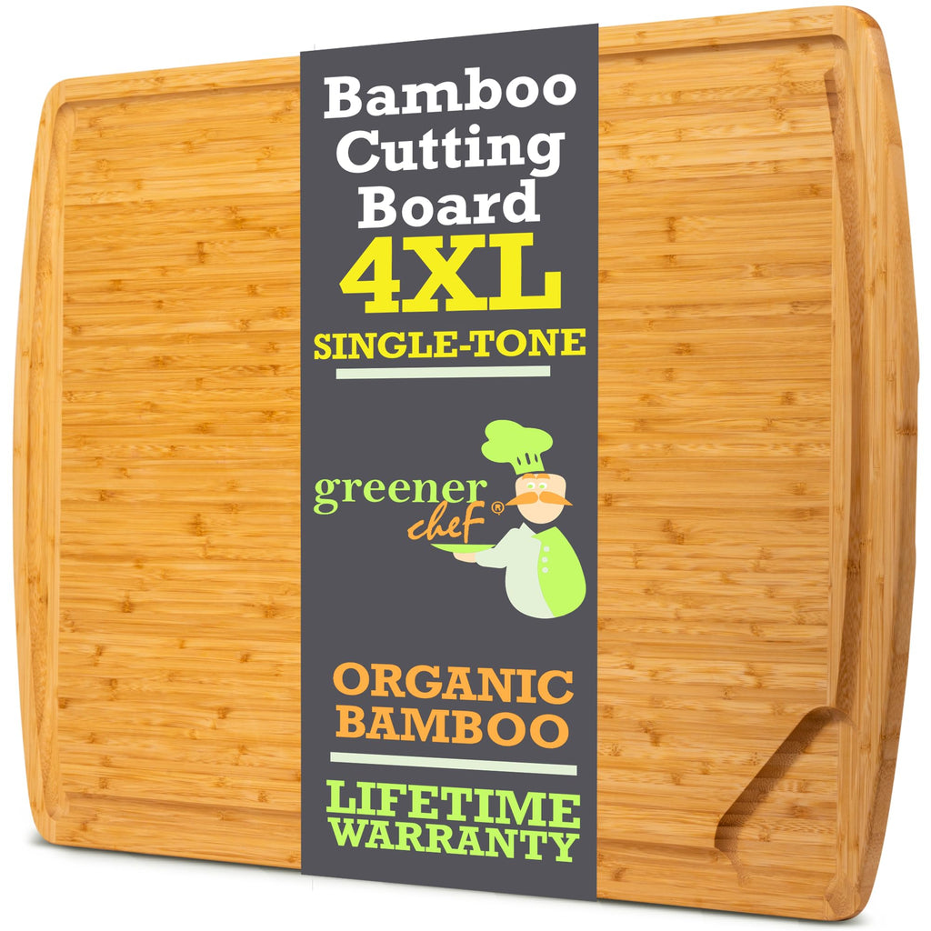 4XL Bamboo Butcher Block Cutting Board - Extra Large Cutting Boards for Kitchen 36 x 24 - Wood Countertop 24 x 36 Cutting Board - Single Tone