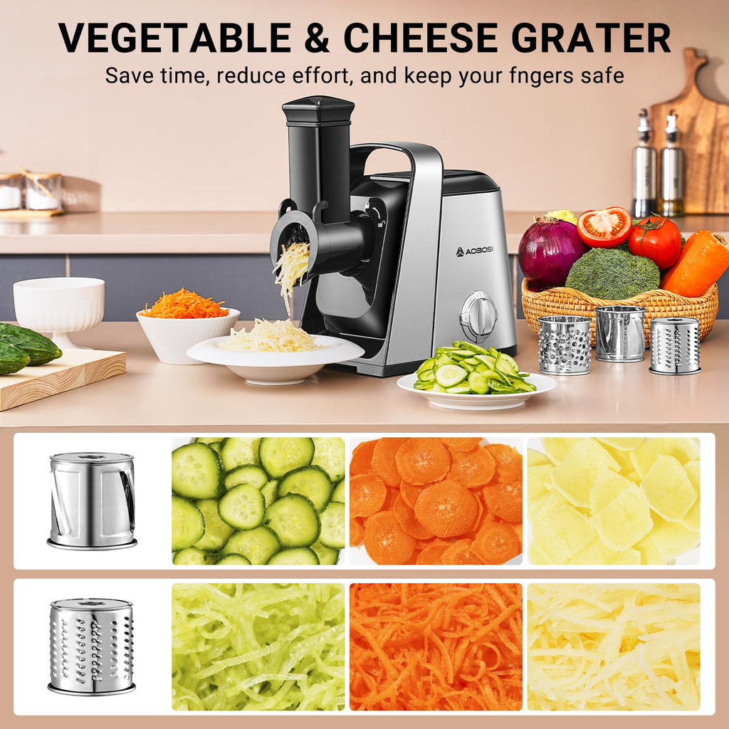 AAOBOSI 6-in-1 Meat Grinder, 3000W, 2 Speeds + Reverse, for Daily Prep