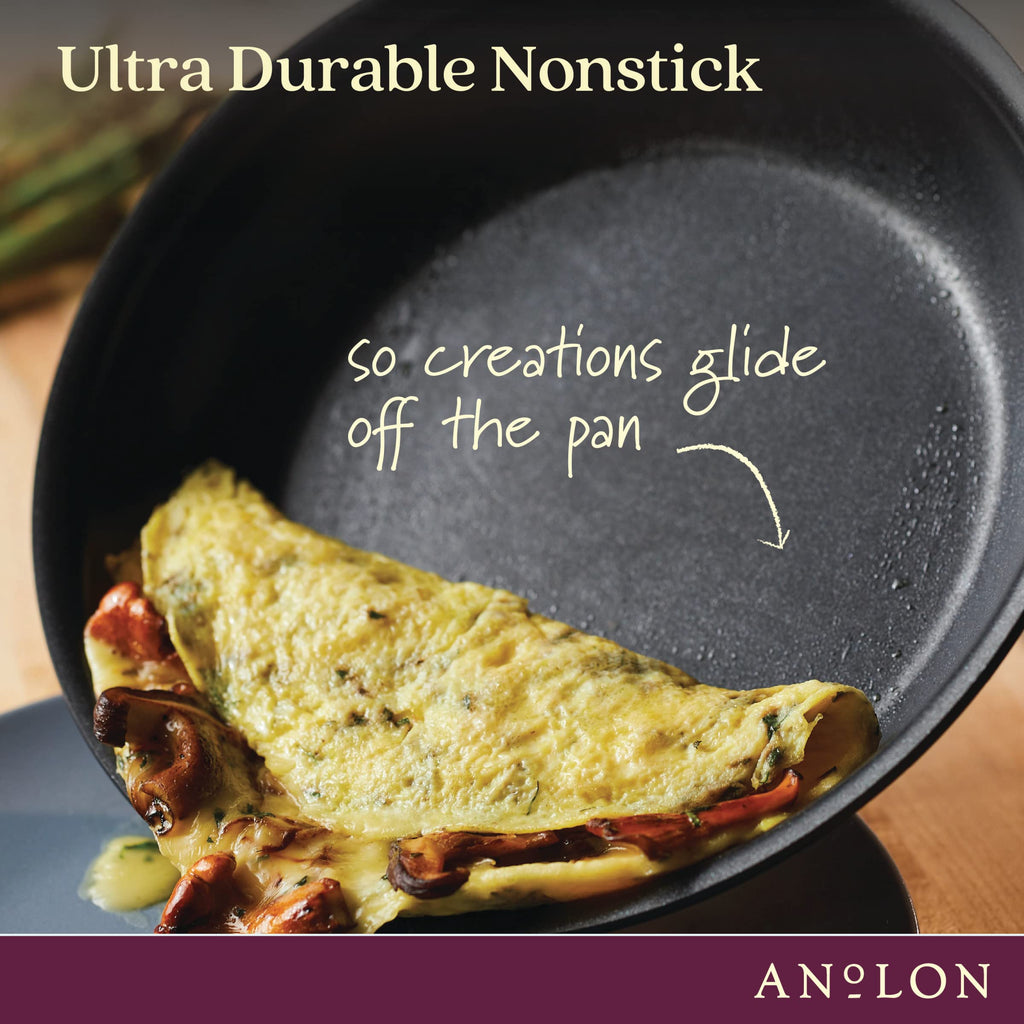 Anolon Smart Stack Hard-Anodized Nonstick Frying Pan Set, 10 & 12-Inch