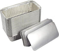Juvale 50 Pack Aluminum Foil 2 lb Disposable Loaf Pans With Lids for Baking Bread, Heating, Storing Food (32oz, 8.5 x 4.5 In)