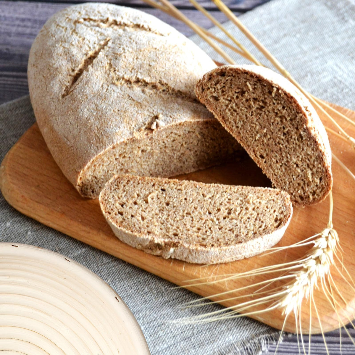 Banneton Bread Proofing Basket Set of 2, Rattan Proofing Baskets for Sourdough Bread | Banneton Bowls with Linen Liners | Natural Rattan Dough Rising Baskets for Artisan Homemade Bread Baking