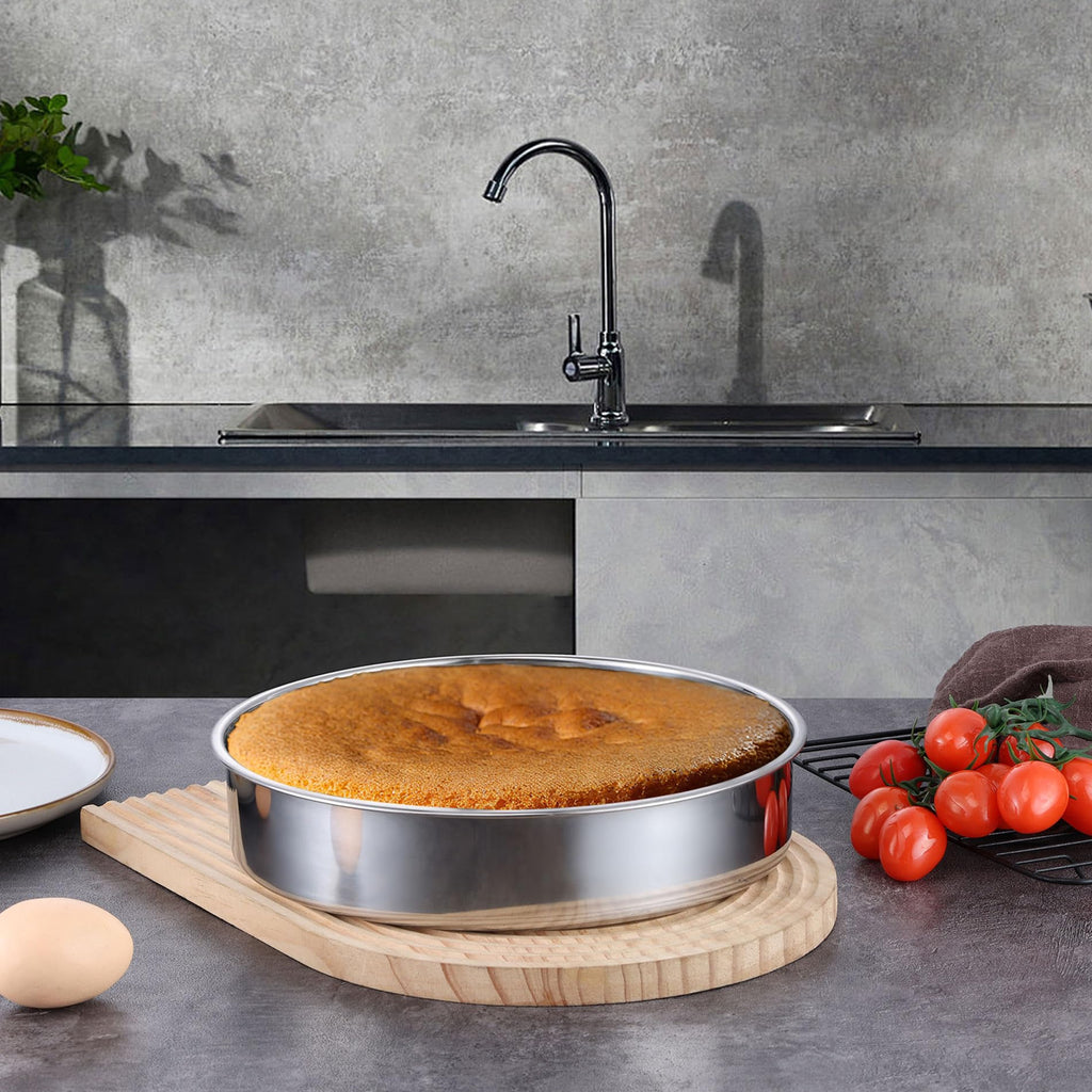 LIANYU Cake Pan 9 Inch Round, Stainless Steel Round Wedding Cake Baking Pan