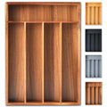 Silverware Organizer, 12.5 Inch Utensil Organizer Kitchen Drawer Organizer Bamboo Silverware Holder Cutlery Tray Organizer in Drawer Flatware Organizer Tray(7 slots, Natural）