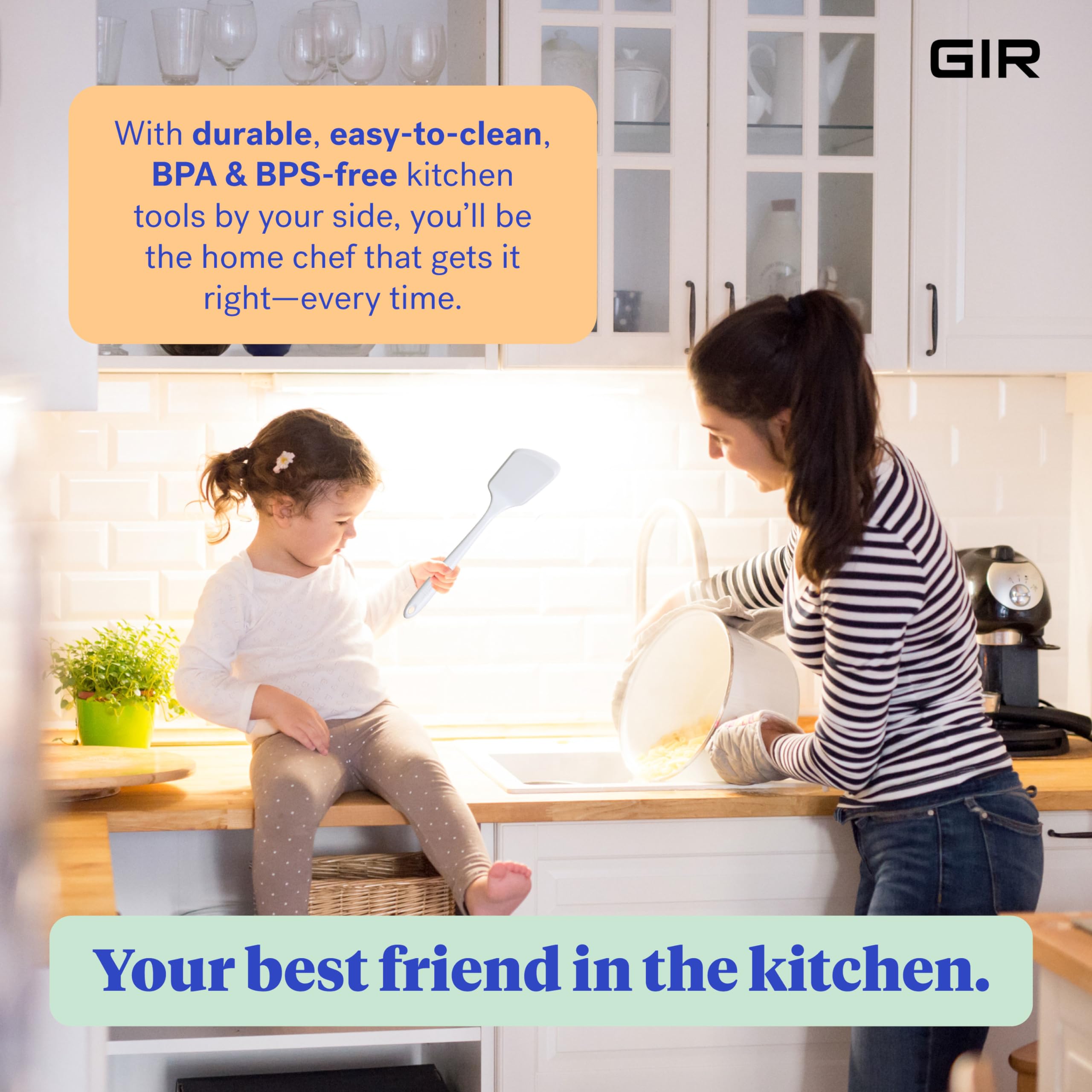 GIR: Get It Right Silicone Kitchen Spatula Turner - Non-Toxic Cooking Utensils for Nonstick Cookware, Cooking and Baking, Ultimate Flip - 13IN - Studio White