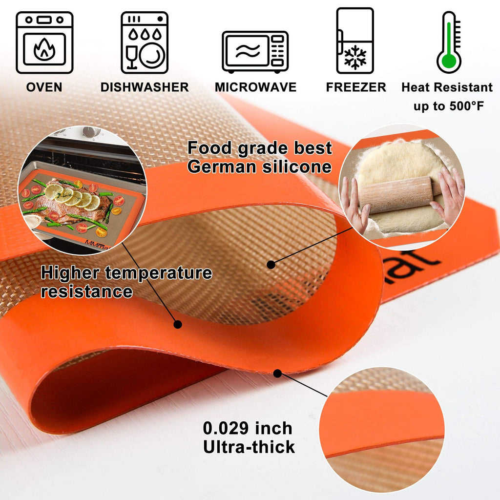 MMmat Best German Silicone Baking Mat - Half + Medium + Quarter Sheets Set
