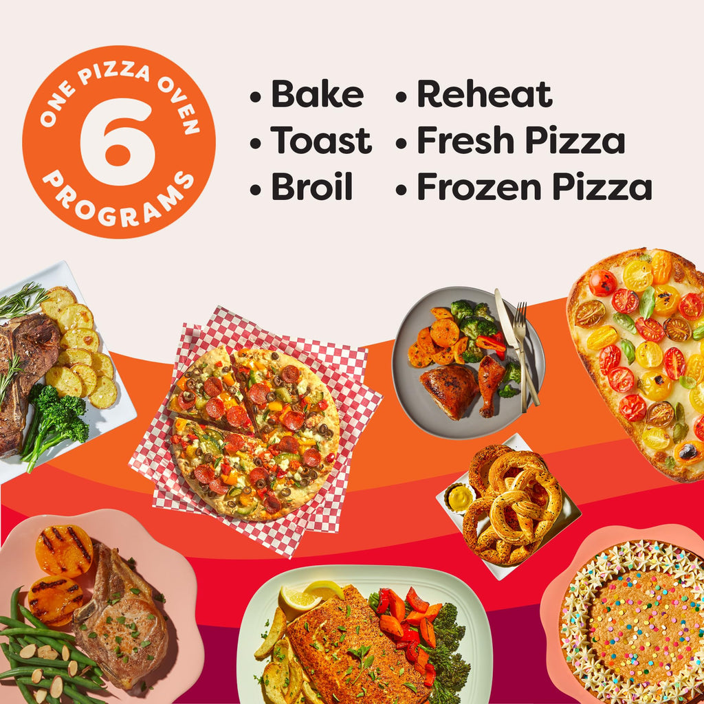 Instant Pot No Preheat Required* 6-in-1 Pizza and Toaster Oven with InstantHeat Technology, Fits a 12" Fresh or Frozen Pizza, Bake, Toast, Broil, & Reheat