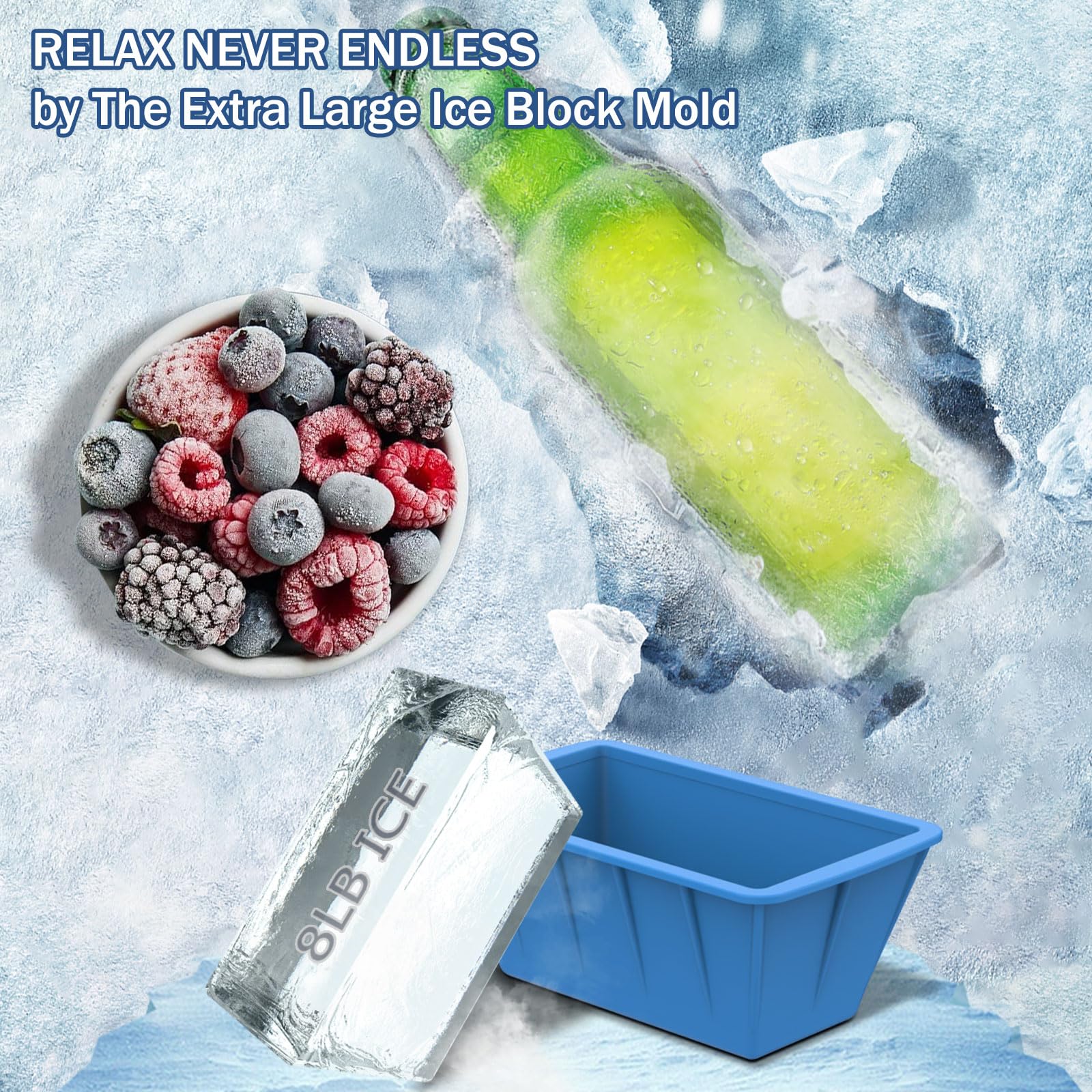 Extra Large Ice Block Molds 4 Pack 32LB