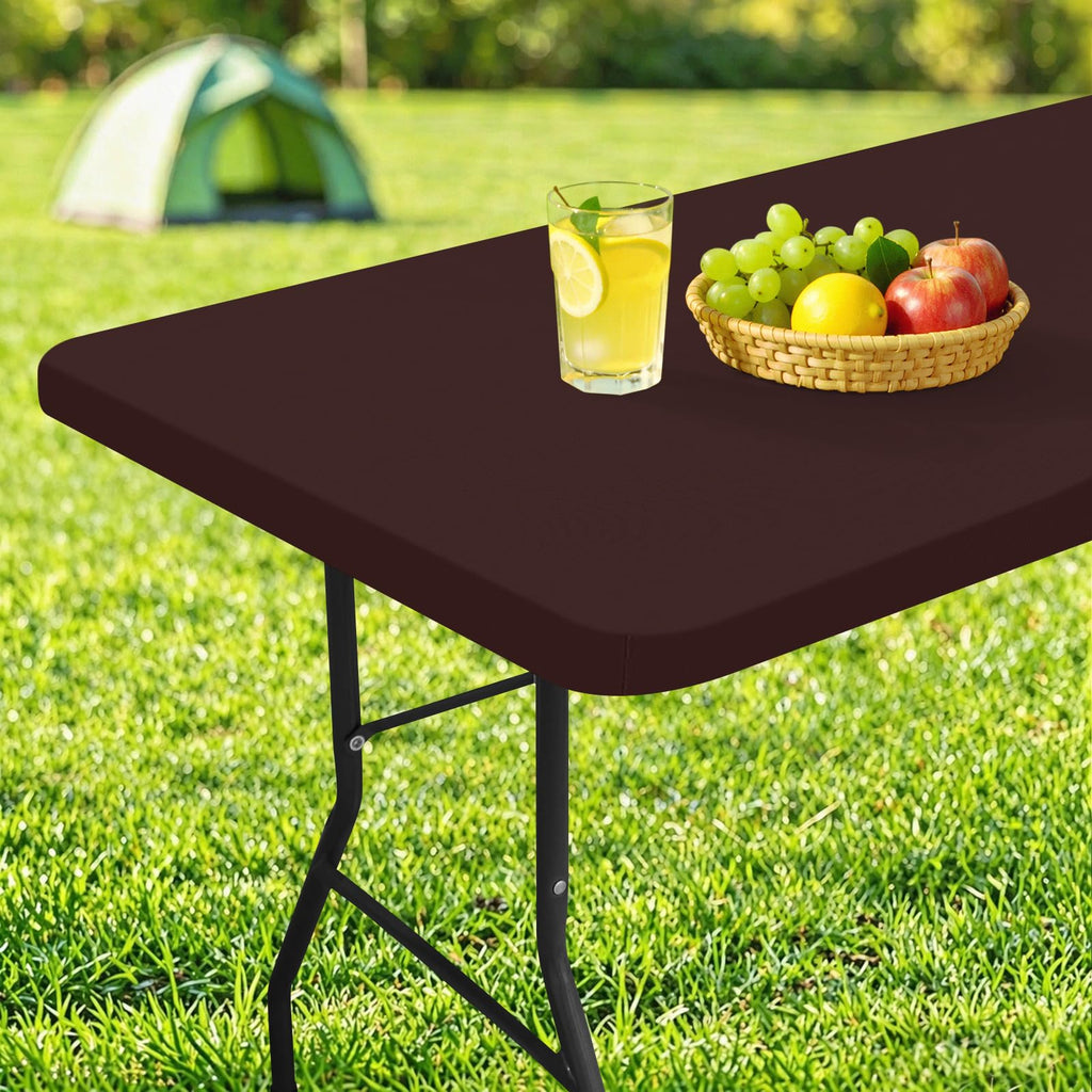 homing Rectangle Table Cloth Cover 5 Foot Coffee Elastic Fitted Tablecloth