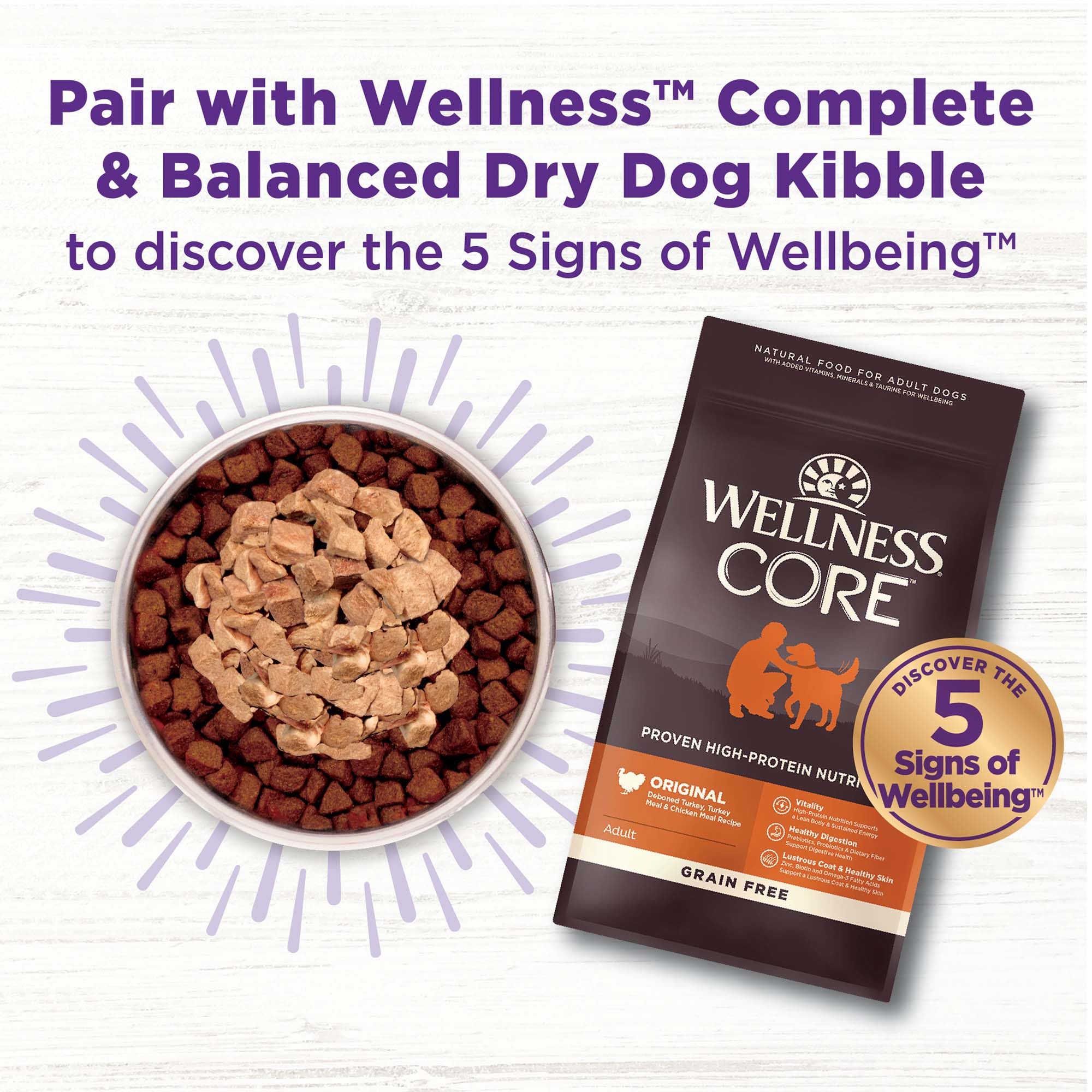 Wellness Bowl Boosters Bare Freeze Dried Dog Beef Food Topper for Small, Medium, and Large Breeds, Grain Free, Natural, 4 oz Bag
