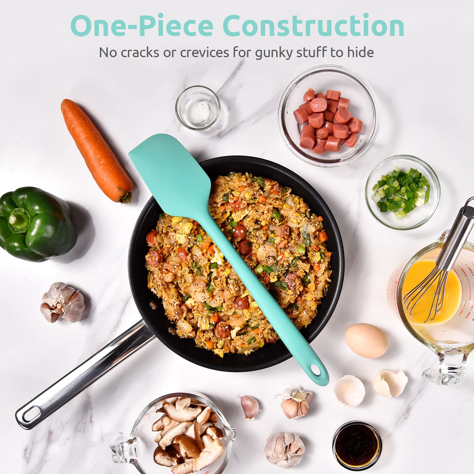 U-Taste 14in Extra Large Silicone Spatula, 480°F Heat Resistant, Aqua Sky