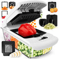 Fullstar Vegetable Chopper & Mandoline Slicer for Kitchen - Food Chopper with Container, Cheese Grater, Home Essentials & Kitchen Gadgets (7 in 1, White)