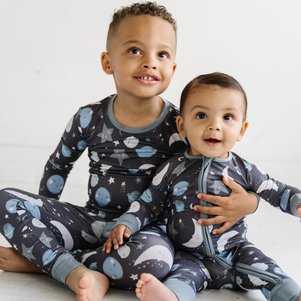 Little Sleepies Baby Pajamas, Blue To the Moon & Back, 18-24M