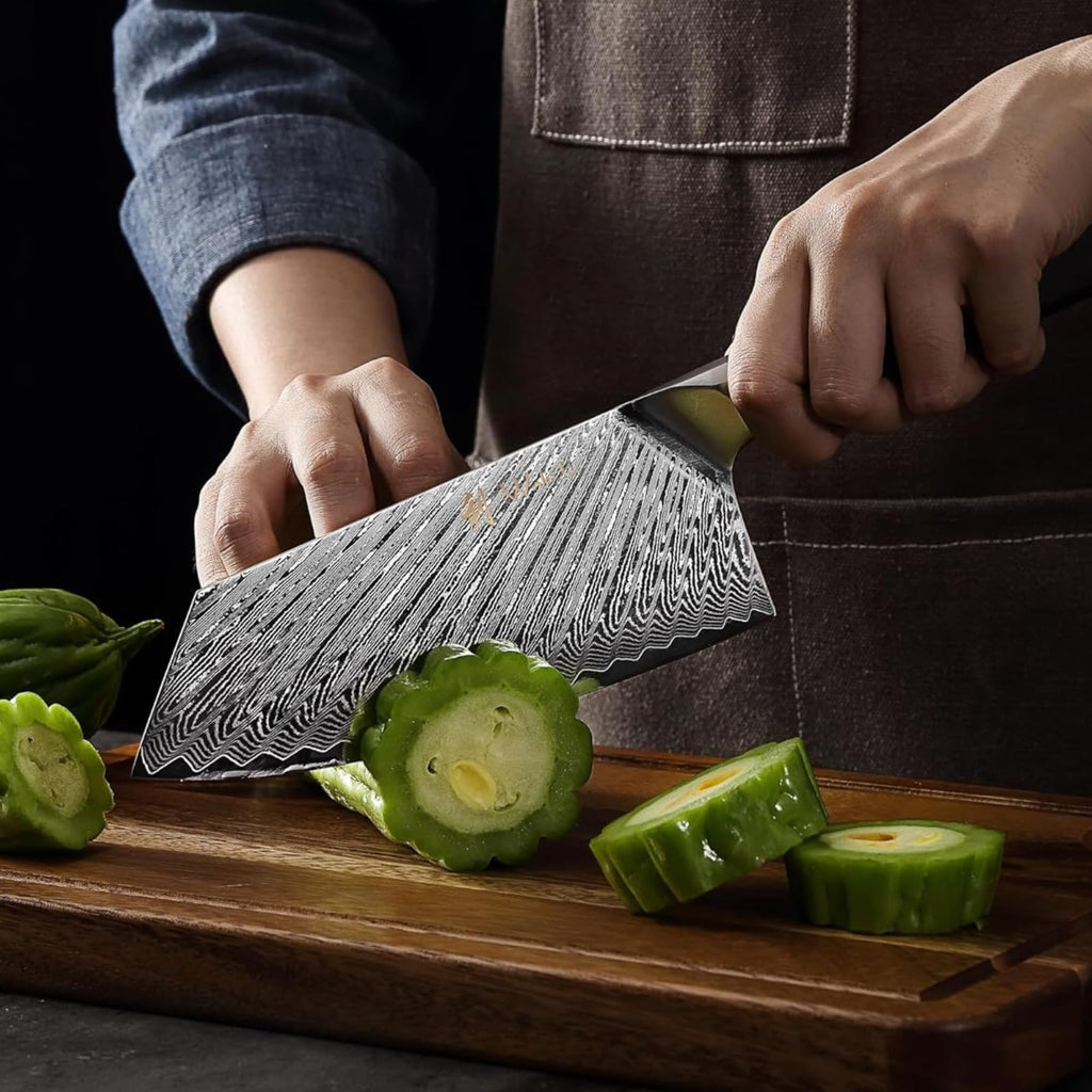 Wakoli Culinary Asia 4-Piece Asian Knife Set, VG10 Damascus, Magnetic Block