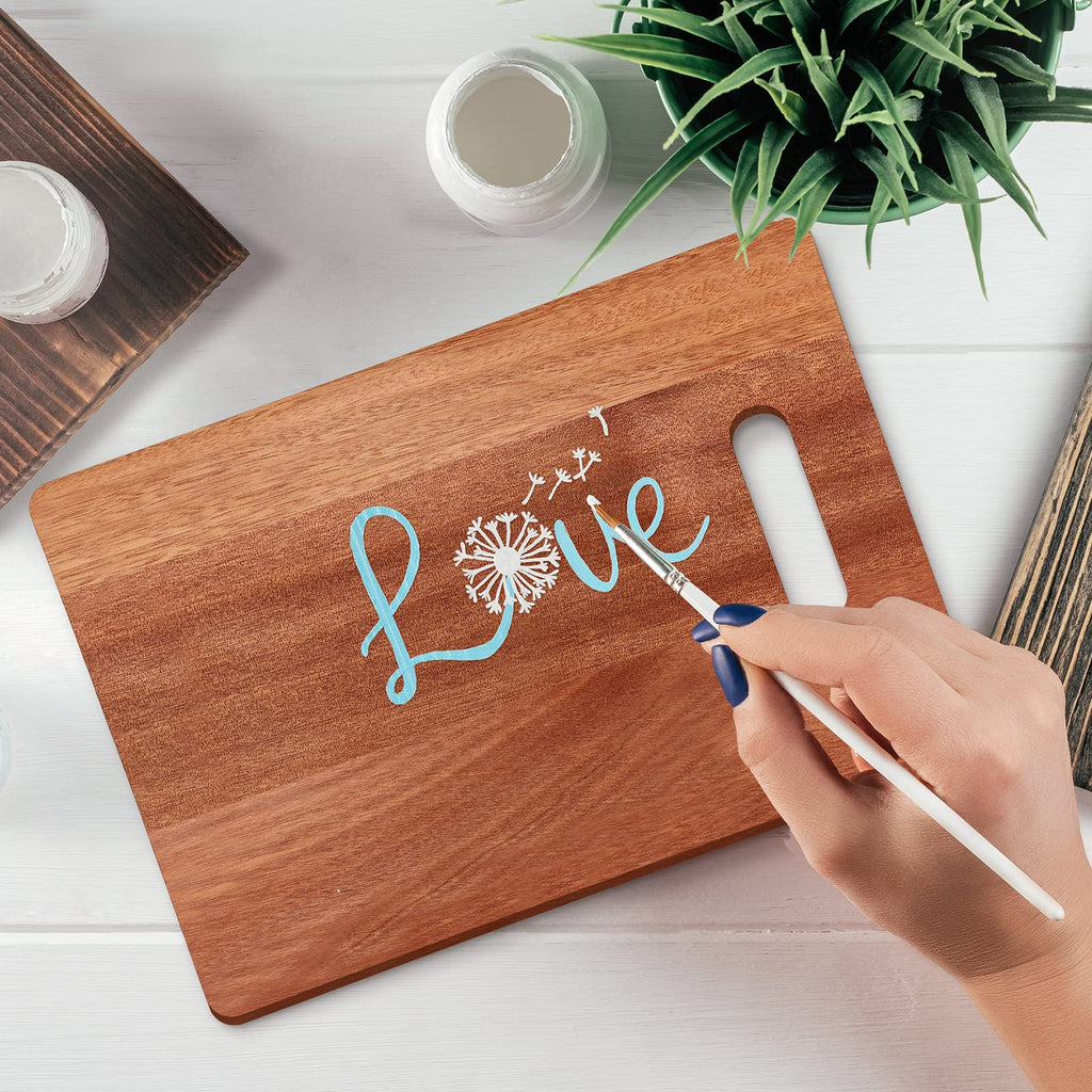 Vesici 18 Pack Laser Engraving Walnut Cutting Board Blanks, 12 x 9 Inch Walnut Cutting Boards with Handles, Bulk Craft Boards for Wood Burning, Custom Engraving Gifts
