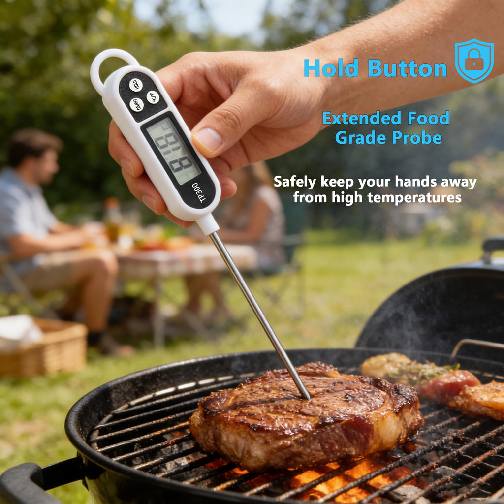 BAEMEFLE Candy Thermometer Digital Instant Read for Meat Kitchen Cooking Food Oil Deep Fry BBQ Grill Smoker (1, 9.4in)
