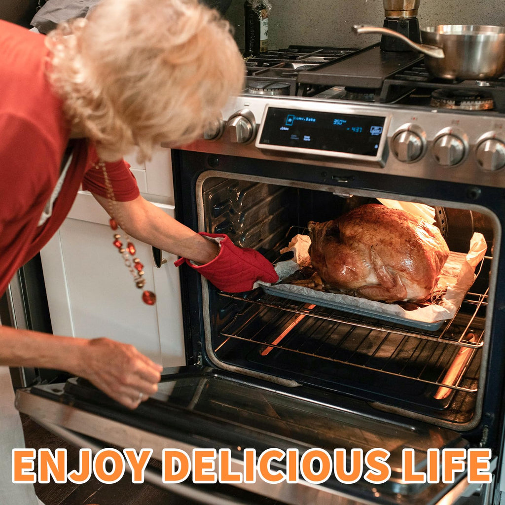 SHIKORI Non-Stick Ceramic Baking Sheet Set of 2 (Baking Sheet & Grill Net)
