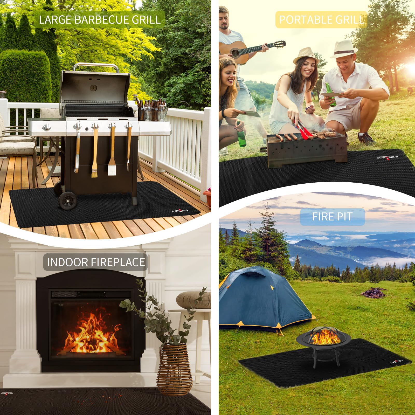 RERAMDO 48 X 30 Inch Under Grill Mats for Outdoor Grill
