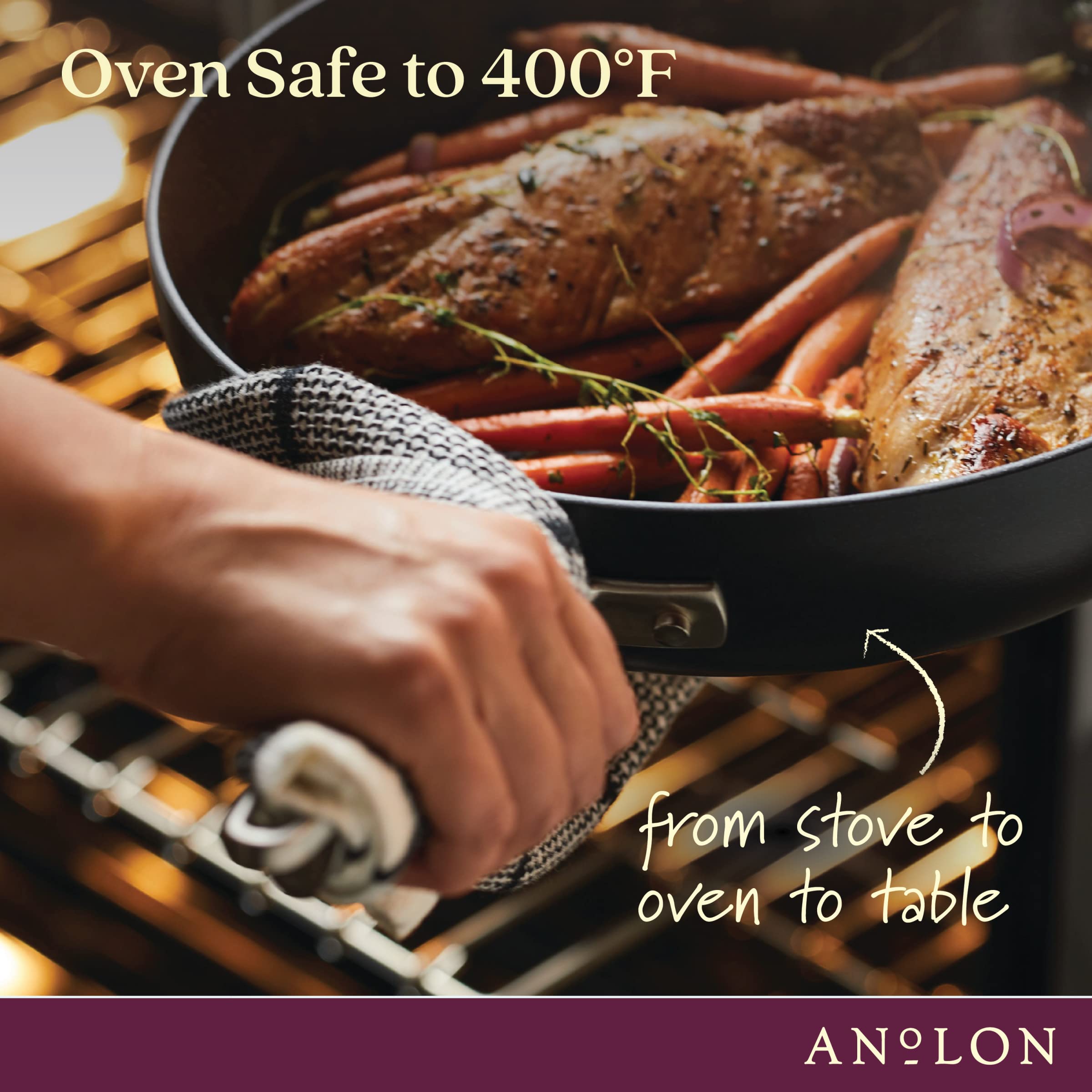 Anolon Advanced Home Hard-Anodized Nonstick Saucepan with Straining Lid, 2-Quart Small Pot, Onyx