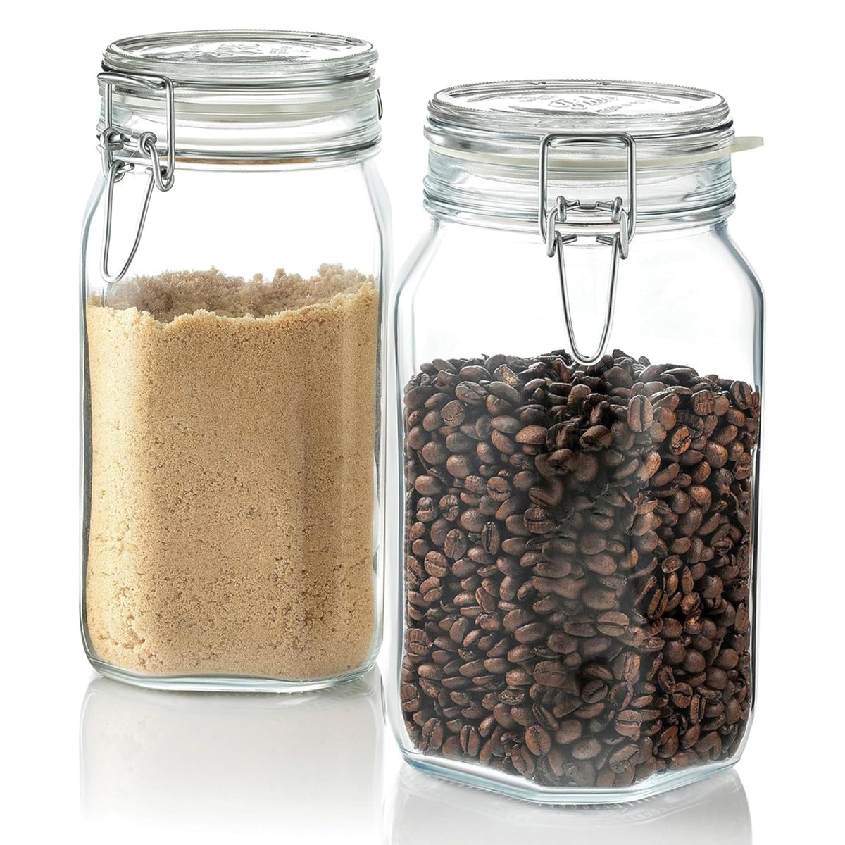 Bormioli Rocco Fido Glass Jars, 50.75 Oz - Clear, Set of 2