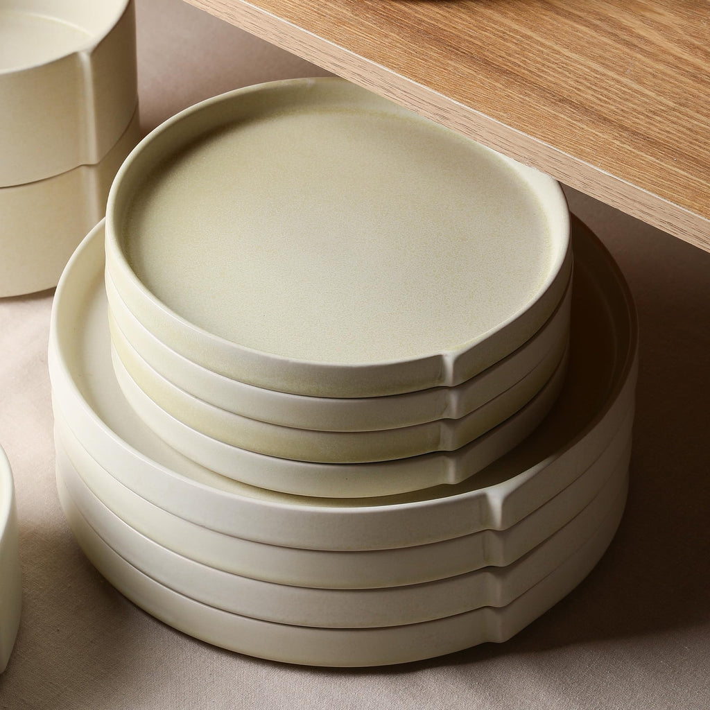 Stone Lain Bao 4-Piece Salad Plate Set Stoneware, Beige