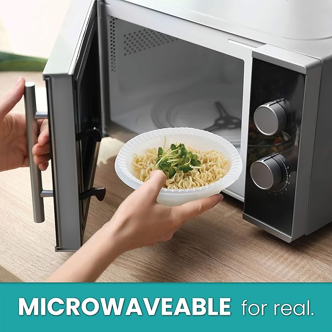 PLASTICPRO 12 ounce Round Plastic Bowls Microwaveable, Disposable, White, Dinnerware 400 Count