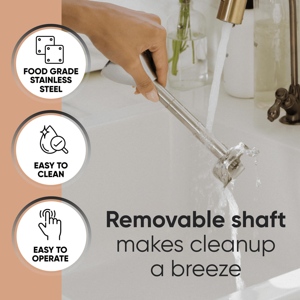 TK Handheld Immersion Blender 220W - 8-Speed, Commercial Grade - 7" Shaft