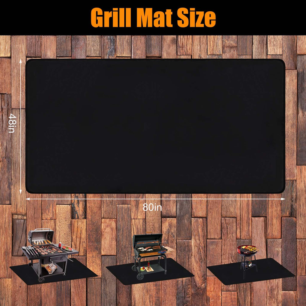 THMINS 80X48 Inches Extra Large Under Grill Mat for Outdoor Grill