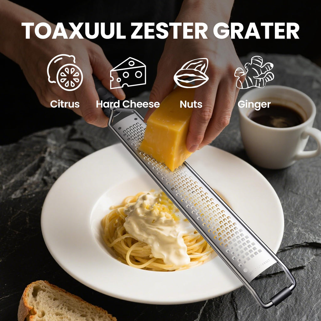 Lemon Zester, Cheese Grater for Parmesan,Ginger, Garlic, Nutmeg, Chocolate,15 inch