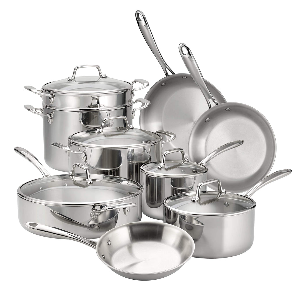 Tramontina Boston Tri-Ply Clad Stainless Steel 14-Pc Pots and Pans Set