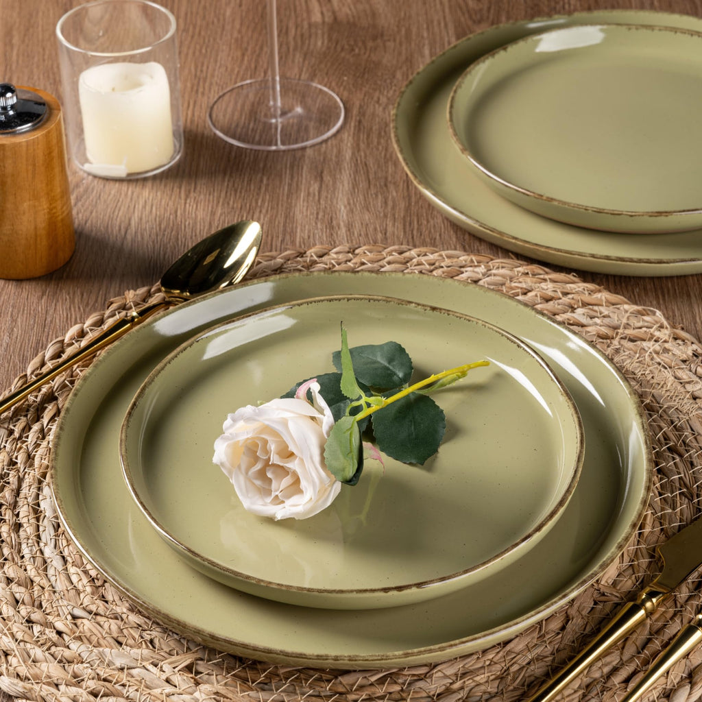 AmorArc Dinnerware Sets for 4, 12 Pieces Ceramic Plates and Bowls Set