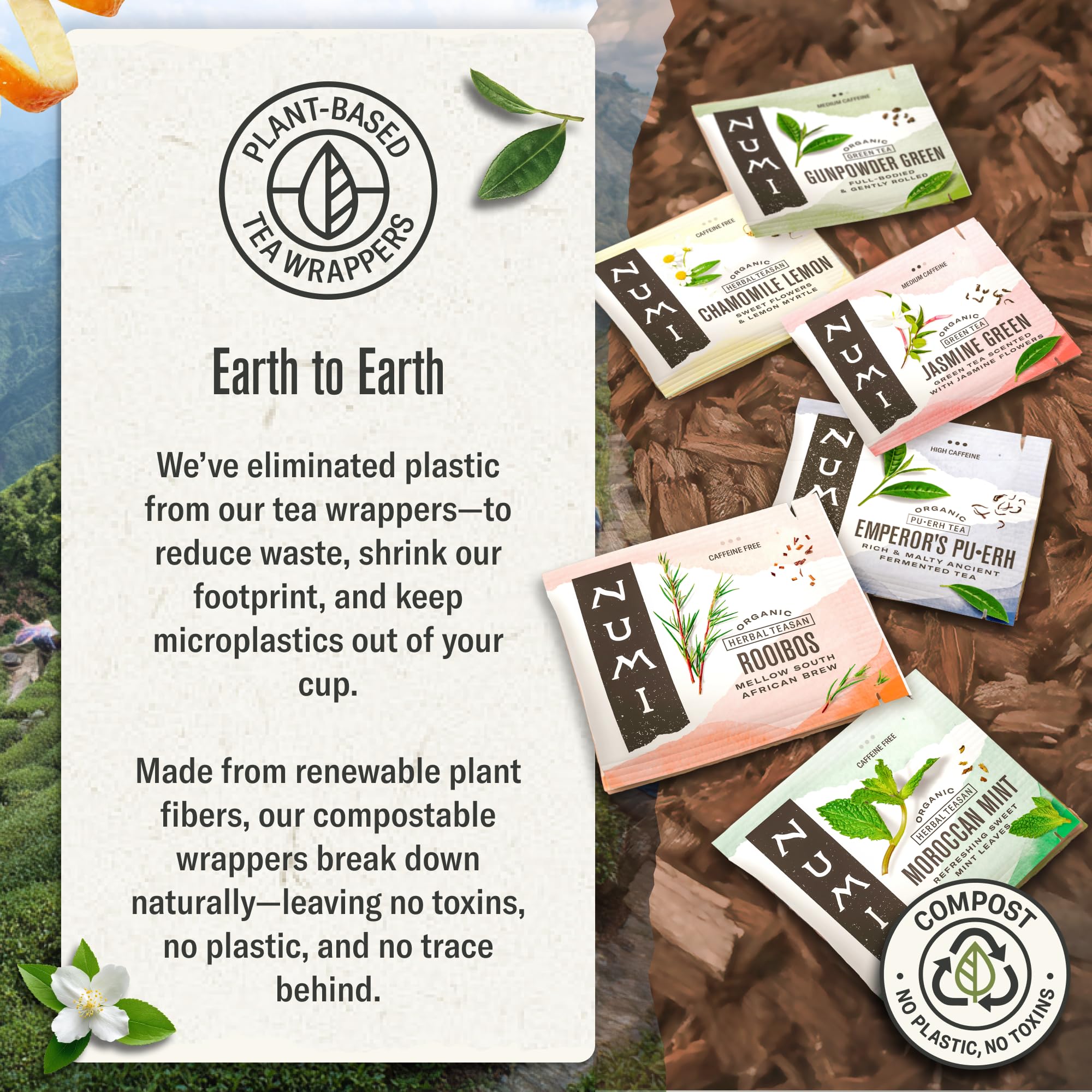 Numi Organic Matcha Toasted Rice Tea, 100 Green Tea Bags, Medium Caffeine