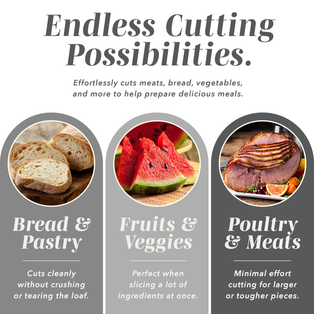 COOK WITH COLOR Electric Knife, 100W Power, Dual Stainless Steel Blades for Precise Cutting, Ergonomic Handle, Low Noise and Vibration, Ideal for Bread, Meat, and Vegetables, Black