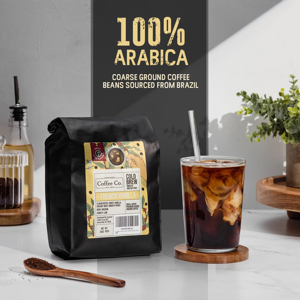 French Vanilla - 2 lb bag - Flavored Cold Brew Coffee - Inspired Coffee Co. - Coarse Ground Coffee