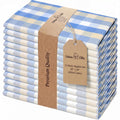Urban Villa Cloth Napkins Cotton 20x20 (Set of 12) Blue Sand Checks