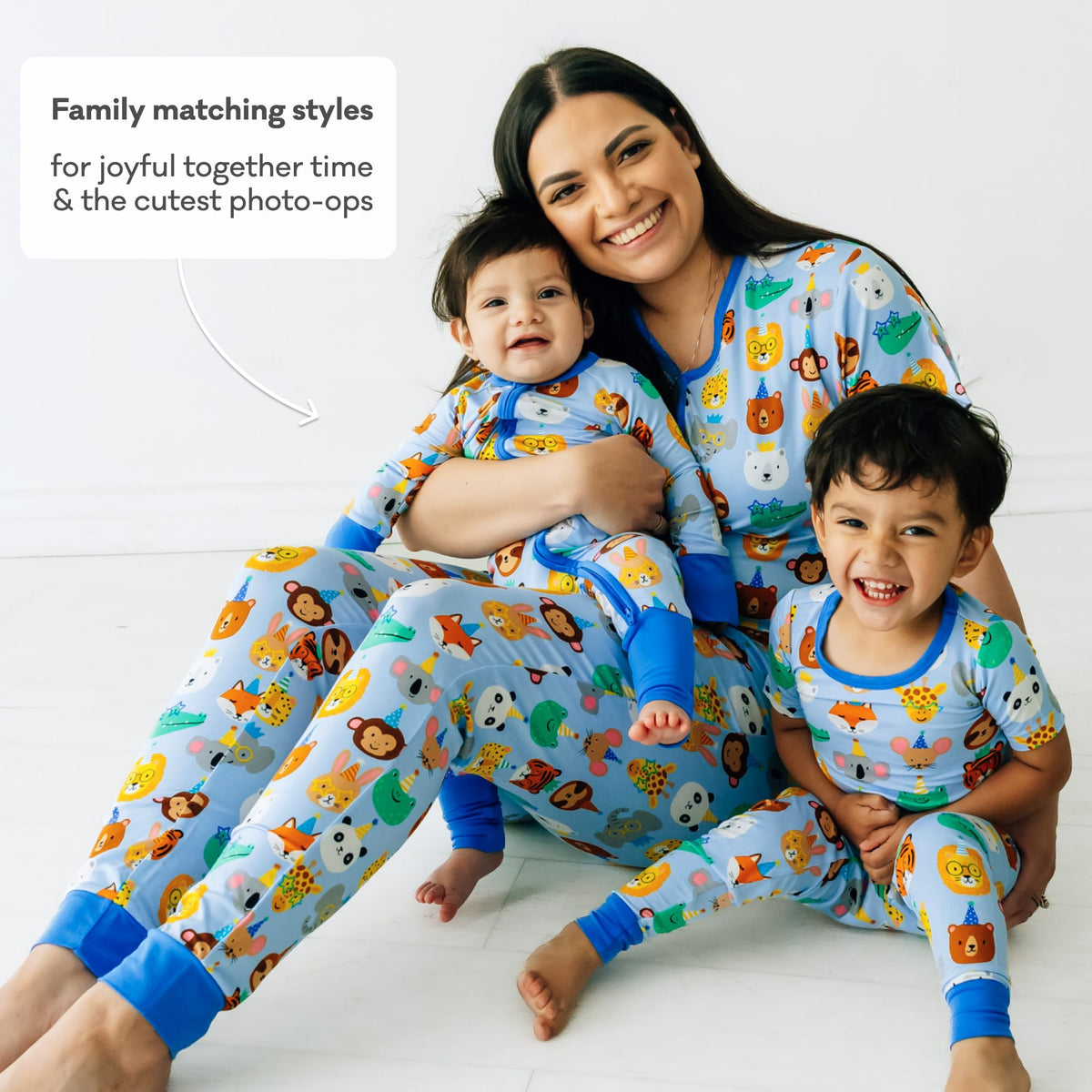 Little Sleepies Baby Pajamas, Blue Party Pals, 3-6M
