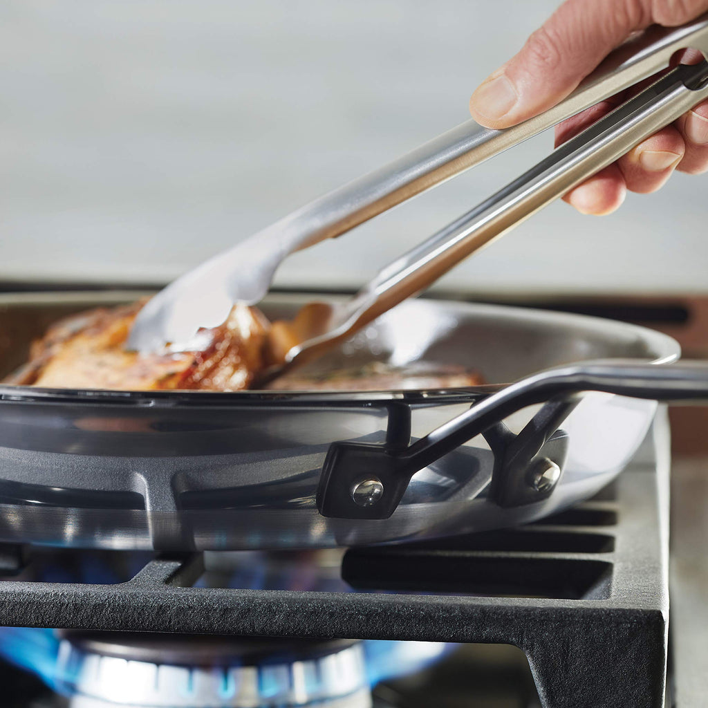 KitchenAid 5-Ply Clad Stainless Steel Induction Frying Pan Set, 2-Piece, Polished Stainless Steel