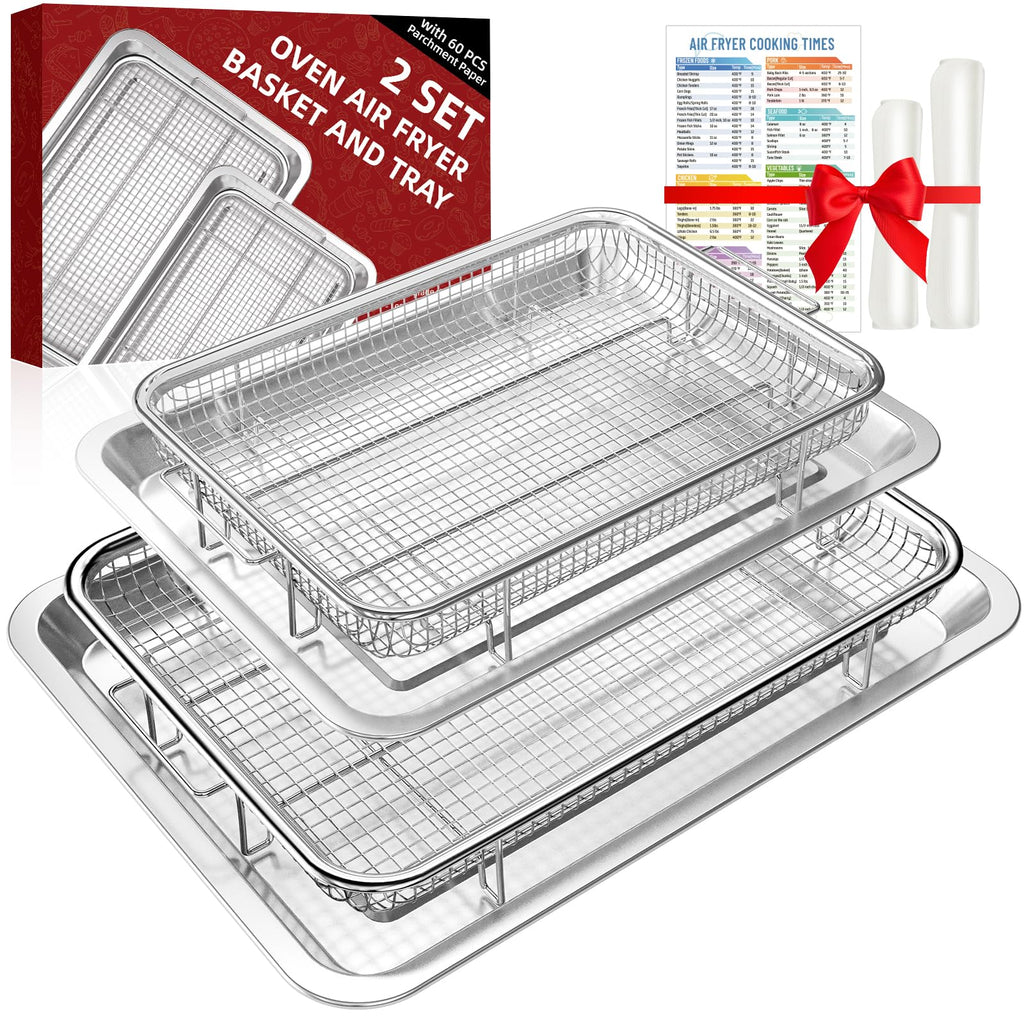 Air Fryer Basket for Oven,Oven Air Fryer Basket and Tray with Cooking Guide