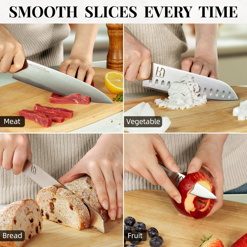 KnifeSaga 14 Pcs Kitchen Knife Set, Premium, Razor Sharp, Japanese Steel