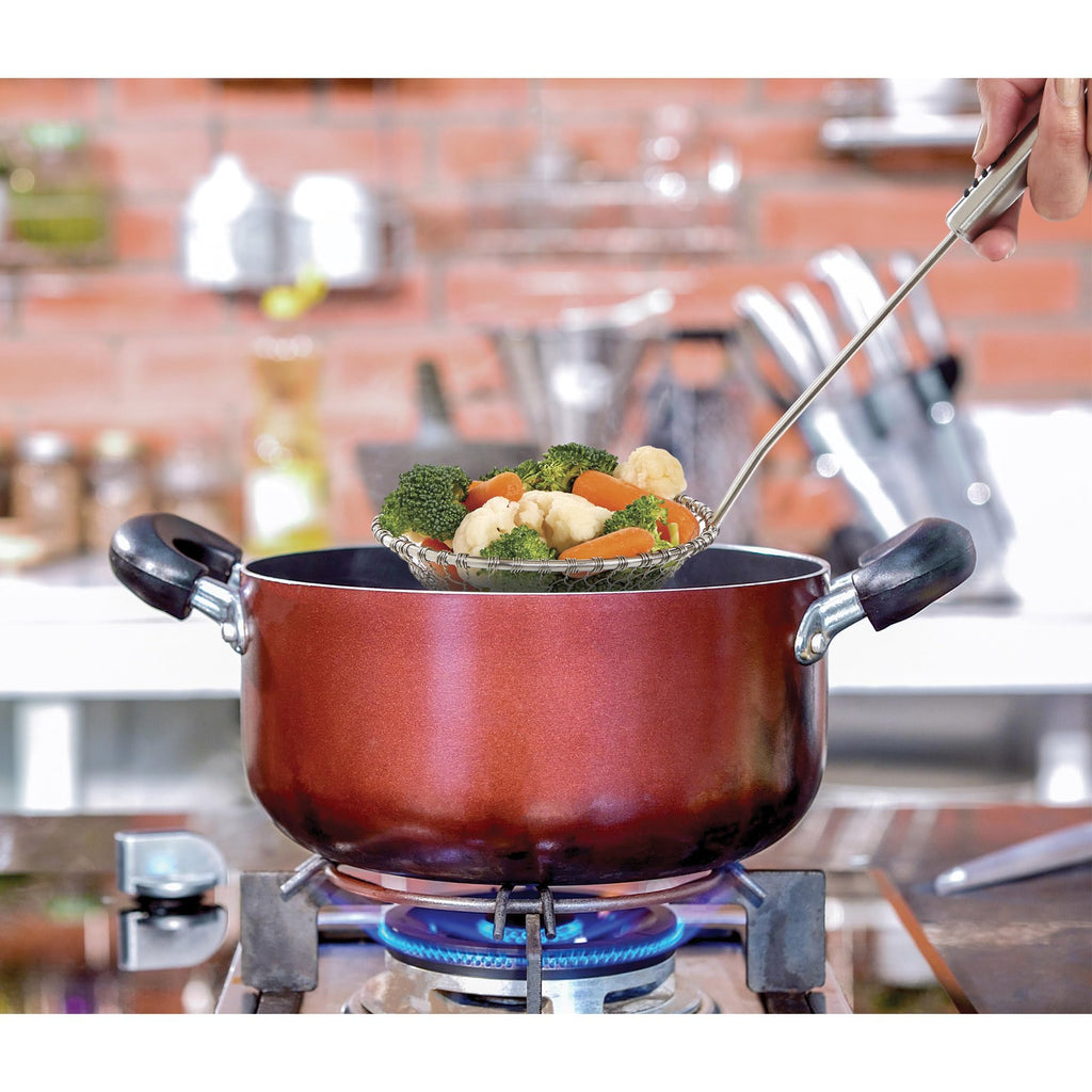Helen's Asian Kitchen Spider Strainer, 7-Inch, All Stainless Steel Mesh Basket And Handle, For Noodles, Dumplings, Wontons, Deep Frying, And Draining Tasks