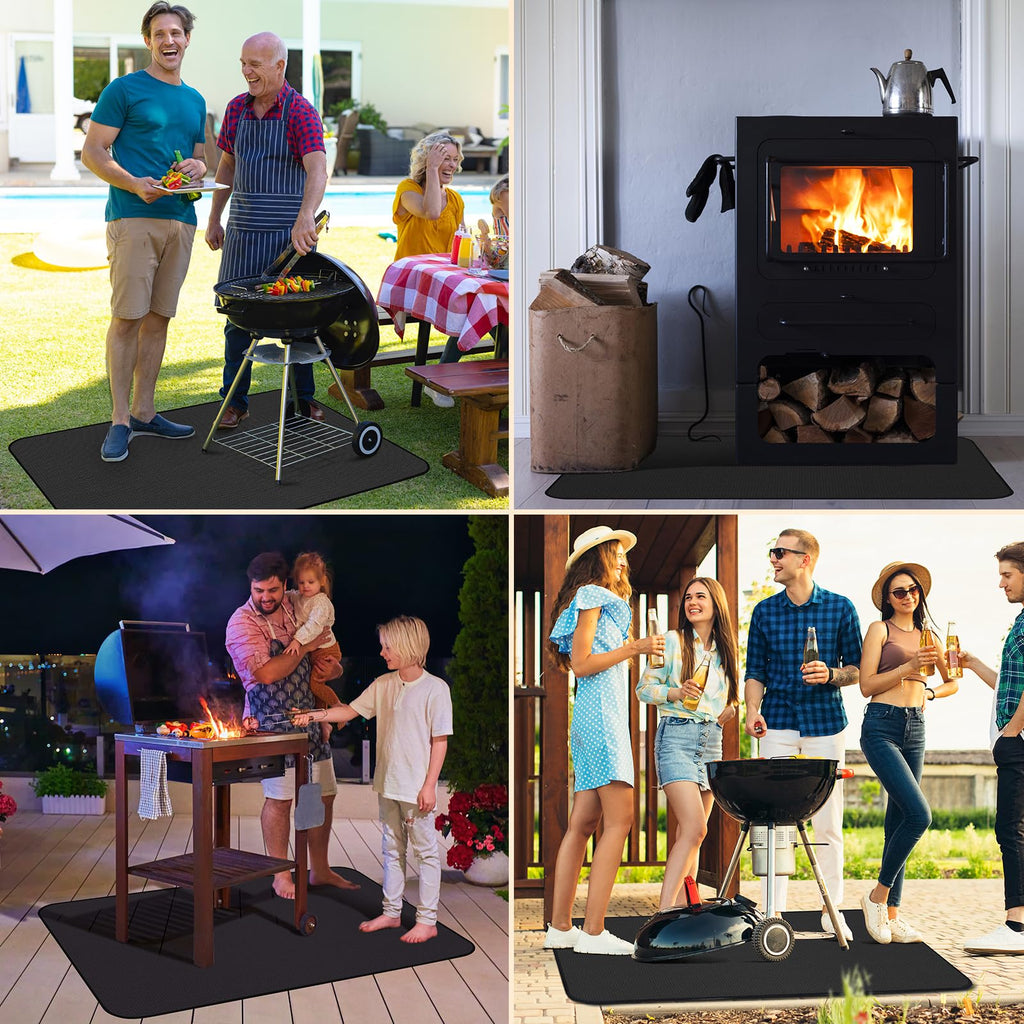 Himake 60×42 Inch Under Grill Mats for Outdoor Grill, Hearth Rugs for Fireplaces Fire Resistant, Gas and BBQ Grill Oil-Proof Water-Proof Protector for Decks, Patios and Indoor Grill